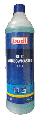 Buzil (Бузил) WINDOWMASTER G525 КОНЦЕНТРАТ 1 литр. РН 10 Для мойки окон и зеркал. Эффективно очищает окна, рамы, пластик, глянец, зеркала, не оставляет разводов и подтеков, имеет грязеотталкивающий эффект «блеск новизны».