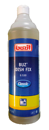 Buzil (Бузил) BUZ DISH FIX G530 КОНЦЕНТРАТ 1 литр. РН 7 Средство для мытья посуды в ручную, нейтральное, подходит для частичной уборки на кухне и мойке деликатных поверхностей.