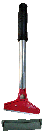 Скребок с металлической ручкой, рабочая ширина: 10 см., длинна: 30 см. Надежная фиксация лезвия.