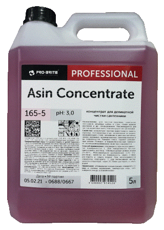 Pro-brite (Про-брайт) ASIN Concentrate КОНЦЕНТРАТ 5 ЛИТРОВ РН 3,0 Для ежедневной очистки любых поверхностей в санузле. Деликатная очистка от мыльных отложений. Не портит поверхности.