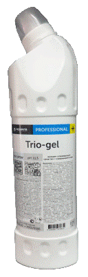 Pro-brite (Про-брайт) TRIO-GEL professional+ ГОТОВЫЙ РАСТВОР 0,75 литра. Для эффективной очистки унитазов. Эффективно очищает ржавчину, мочевой камень, дезинфицирует. Содержит хлор.